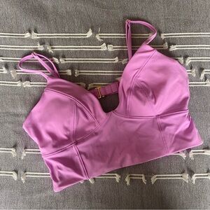Women's Pink Longline Bralette Swim Bikini